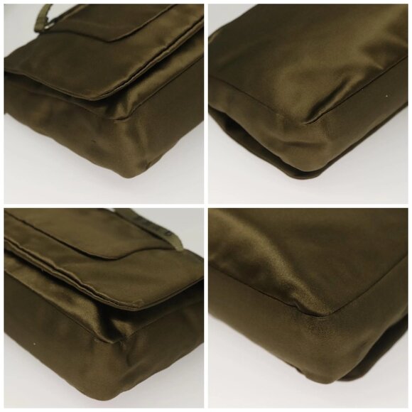 PRADA Shoulder Bag Satin Green Silver Auth 129632 - Picture 15 of 16
